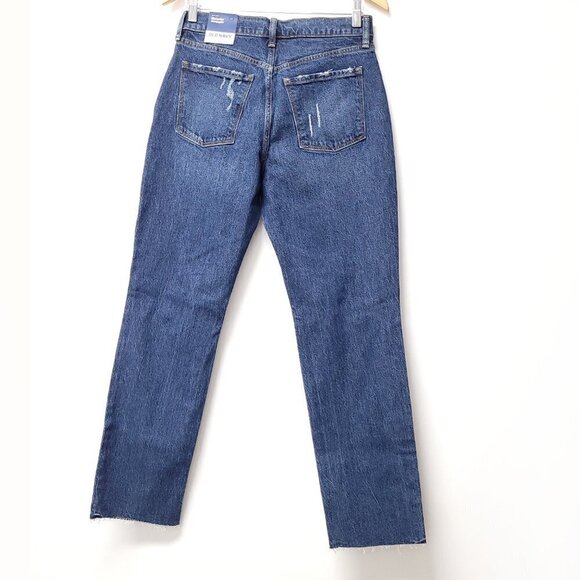NWT Old Navy Womens Distressed Mid Rise Button Fly Jeans Size 2 Slouchy - Picture 2 of 10